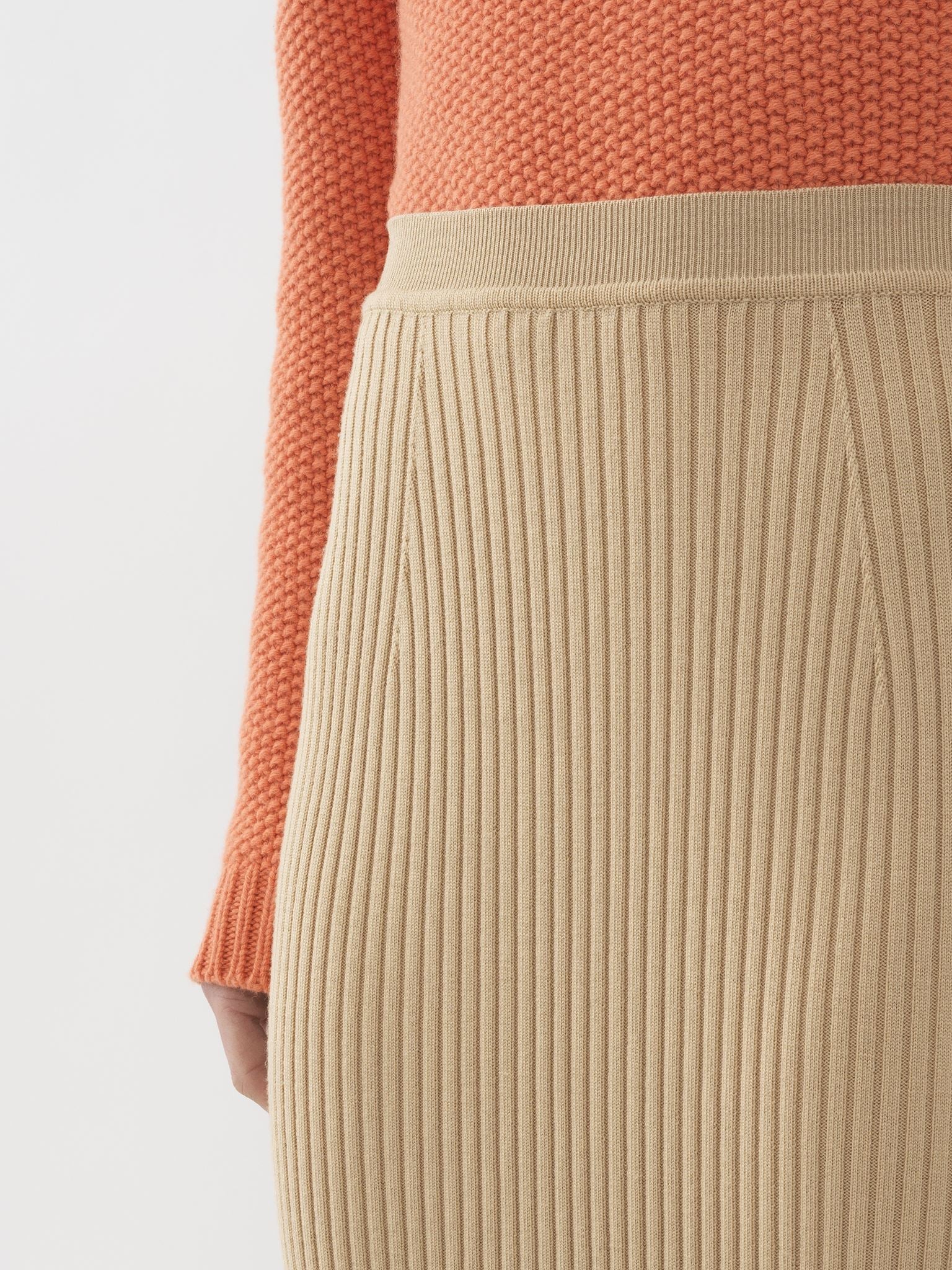 Jupe tube en laine - Worn Brown
