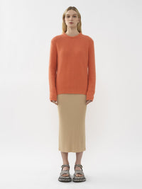 Jupe tube en laine - Worn Brown