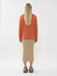 Jupe tube en laine - Worn Brown