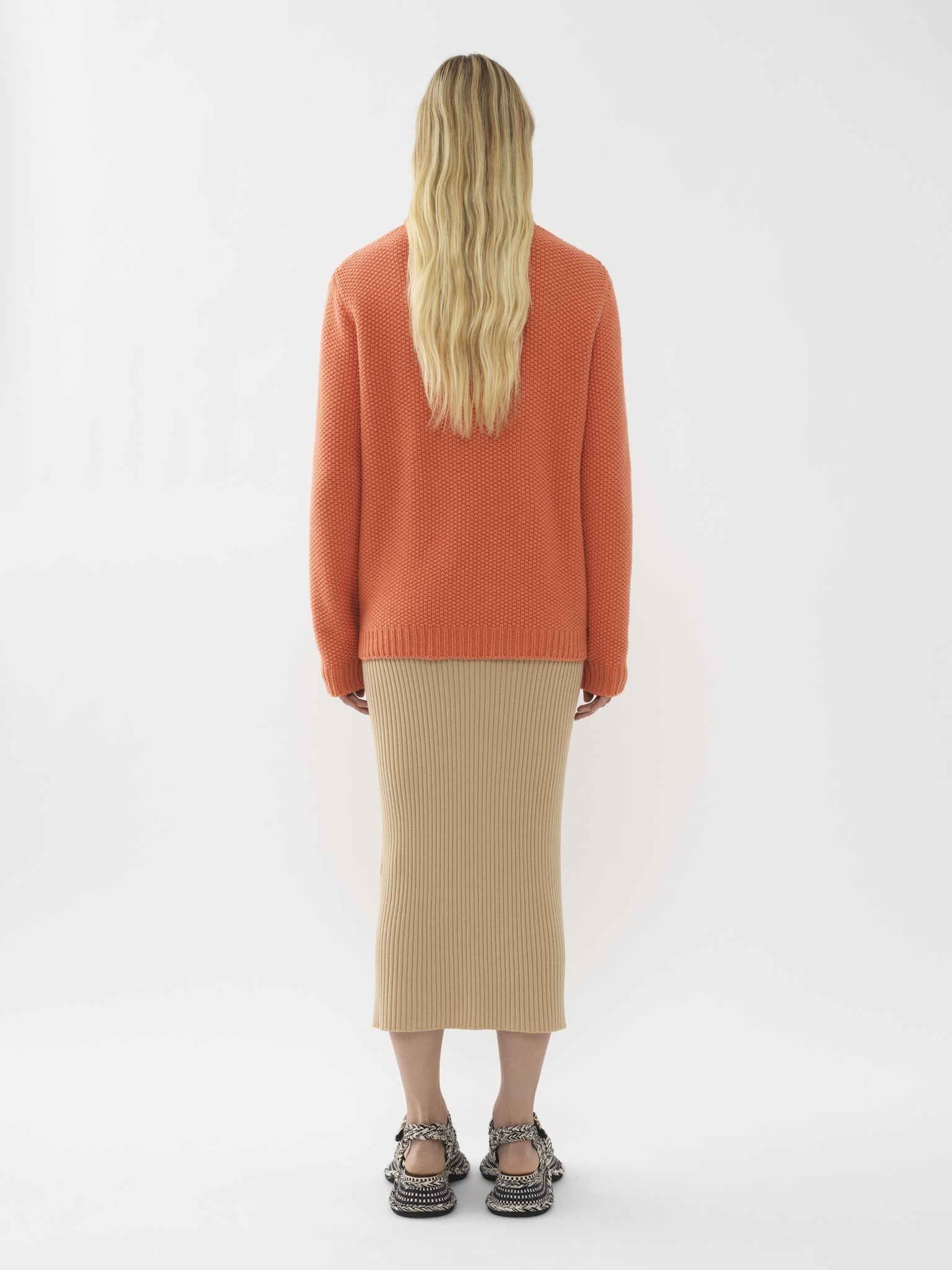 Jupe tube en laine - Worn Brown