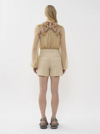 Short costume en lin - Brun Secret