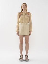 Short costume en lin - Brun Secret
