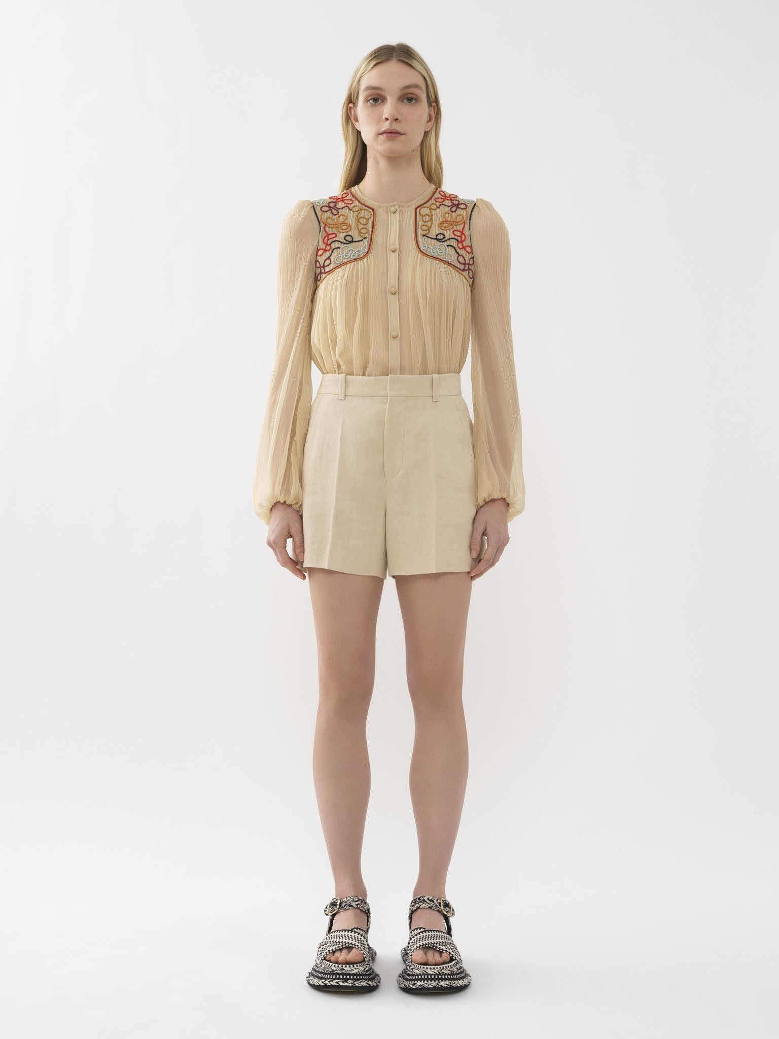 Short costume en lin - Brun Secret