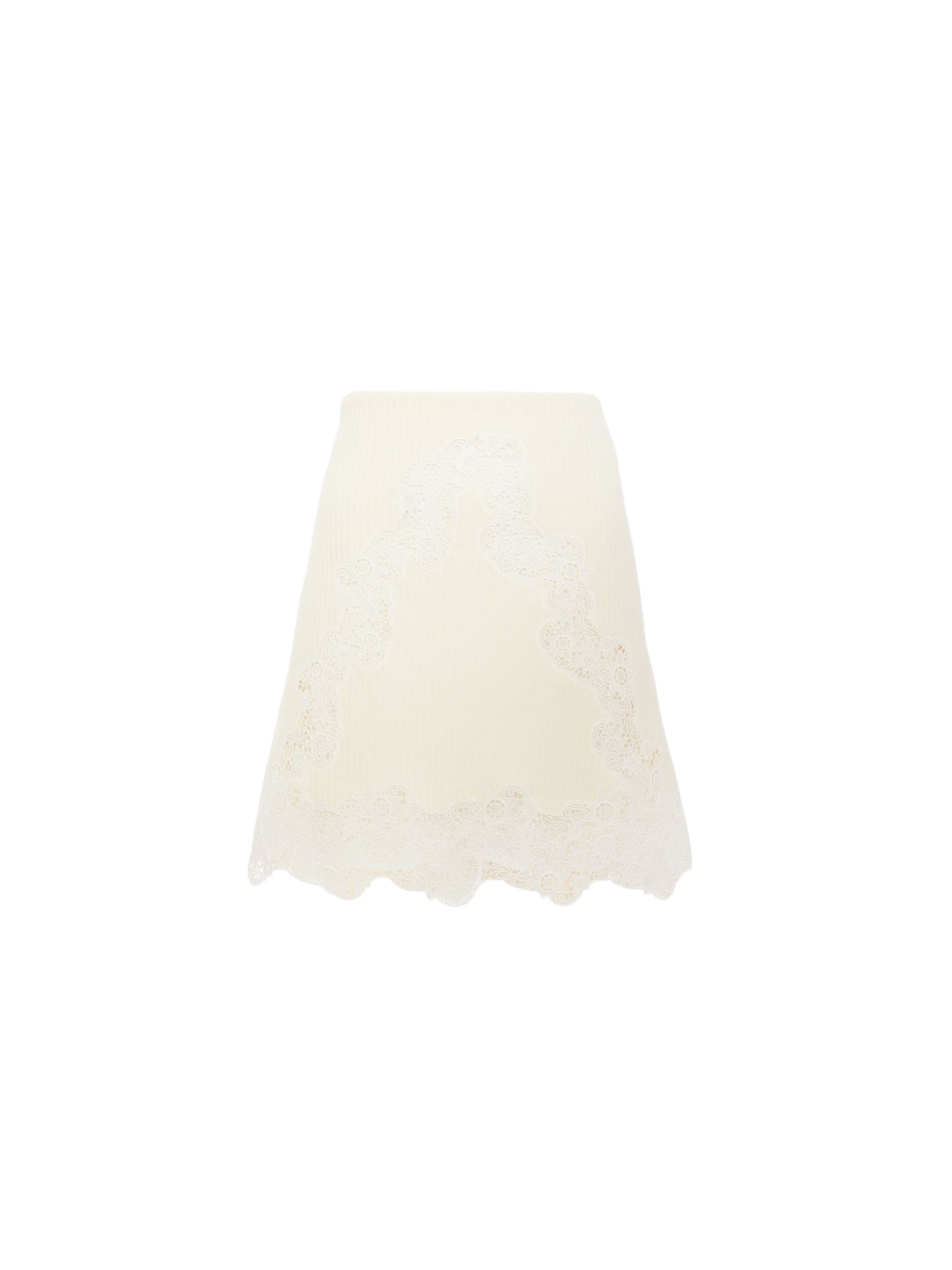 Mini jupe évasée en laine - Éden Blanc