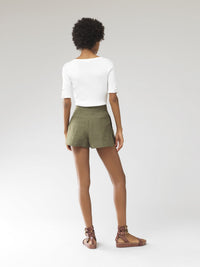 Pull col V en maille de coton et guipure - Coconut Milk