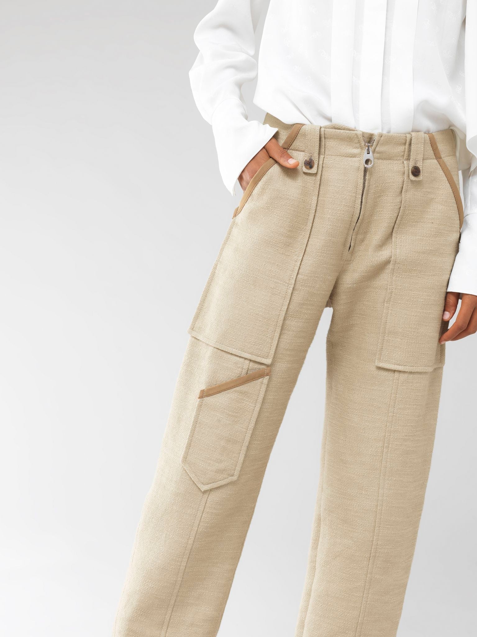 Pantalon boyfriend - Kaki Brumeux