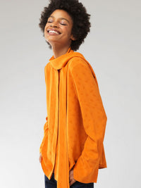 Blouse lavallière en soie - Écorce D'Orange