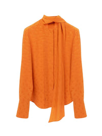 Blouse lavallière en soie - Écorce D'Orange