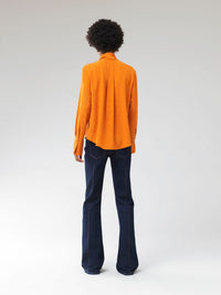 Blouse lavallière en soie - Écorce D'Orange