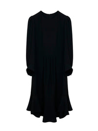 Robe manches trois-quarts en soie - Noir