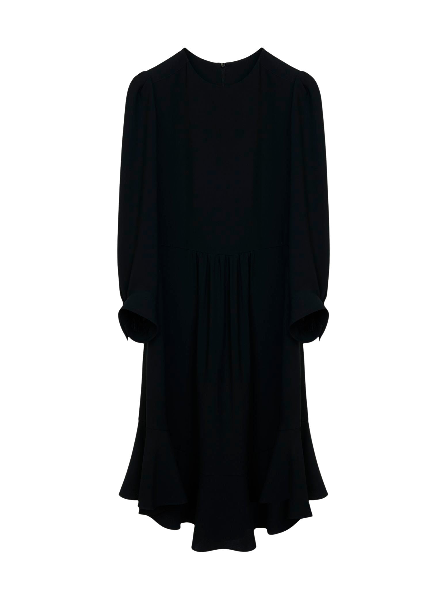 Robe manches trois-quarts en soie - Noir