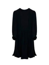 Robe manches trois-quarts en soie - Noir