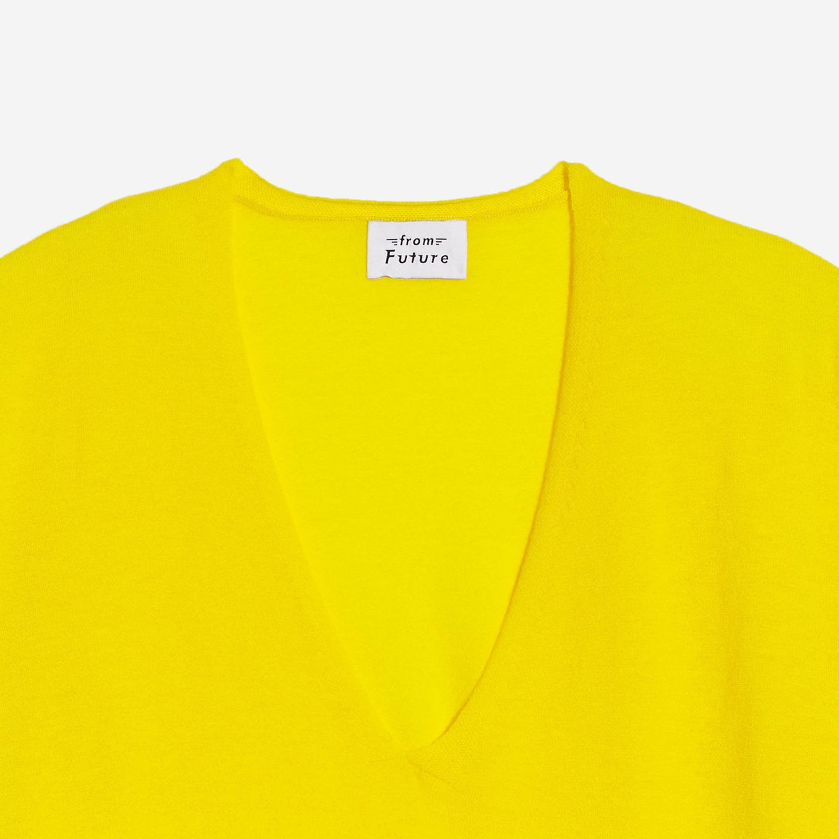 Pull à col V oversize extra fin en cachemire - Summer Yellow