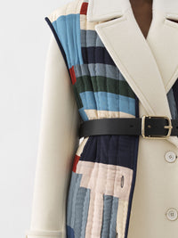 Gilet long matelassé en soie - Multicolor