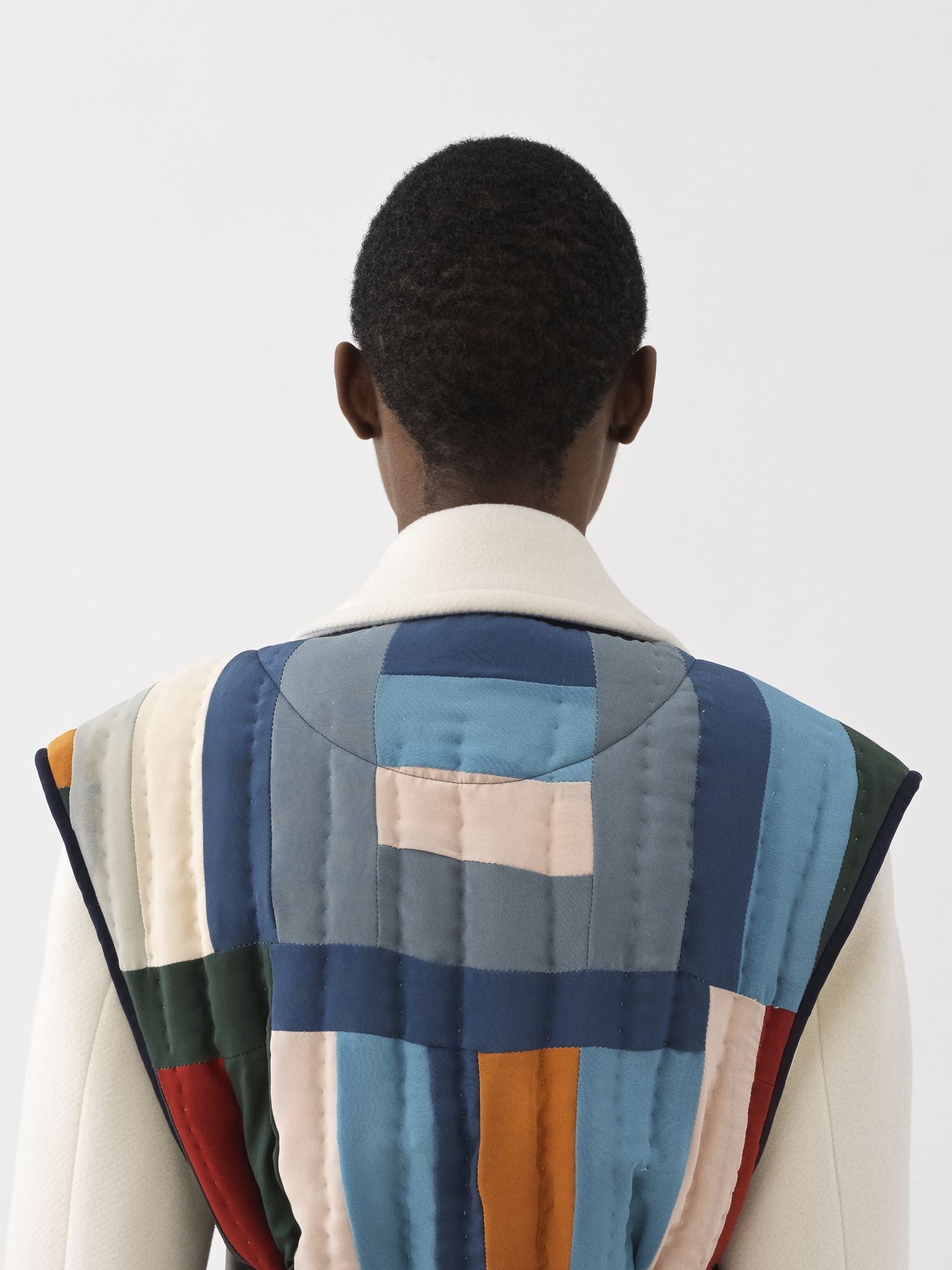 Gilet long matelassé en soie - Multicolor