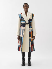 Gilet long matelassé en soie - Multicolor
