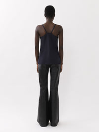 Top sans manches à lacets en lin - Encre Marine