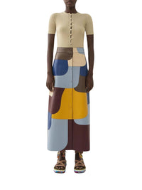 Jupe longue en cuir - Multicolor