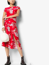 Robe longue ceinturée à imprimé - Red Hawai