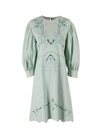 Robe froncée à manches 3/4 - Automnal Blue