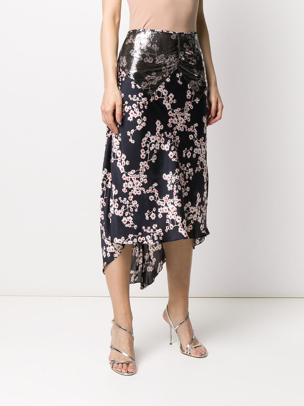 Jupe asymétrique pailletée - Black Sakura