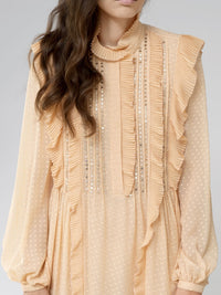 Robe plissée en soie - Biscuit Pink