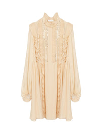 Robe plissée en soie - Biscuit Pink