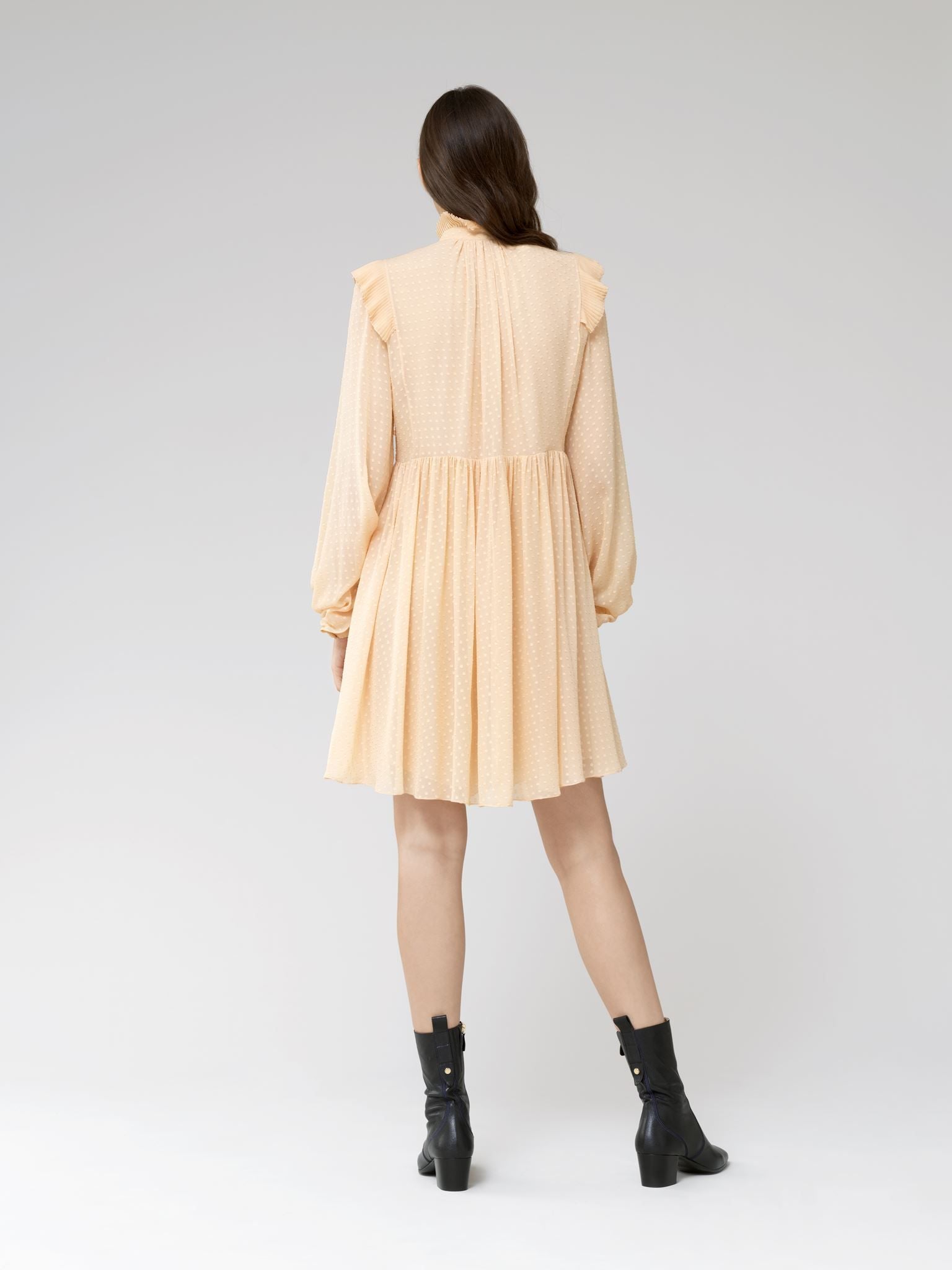 Robe plissée en soie - Biscuit Pink