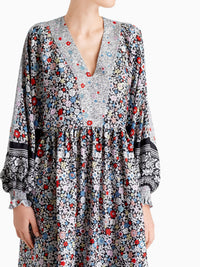 Robe longue bohème - Multicolor Black