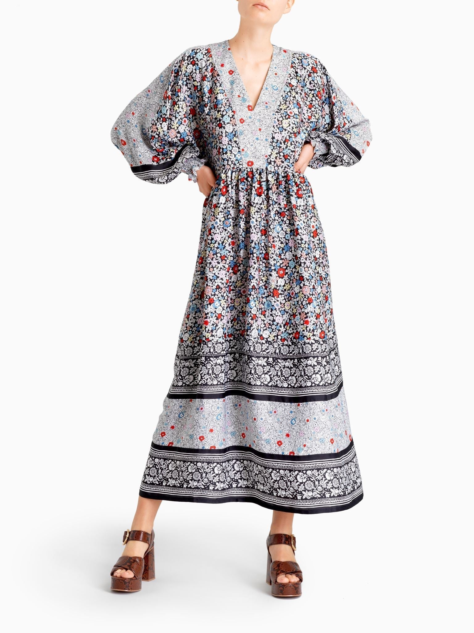 Robe longue bohème - Multicolor Black