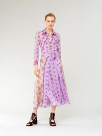 Robe chemise en soie - Purple Pink