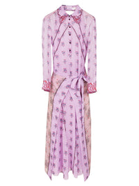 Robe chemise en soie - Purple Pink