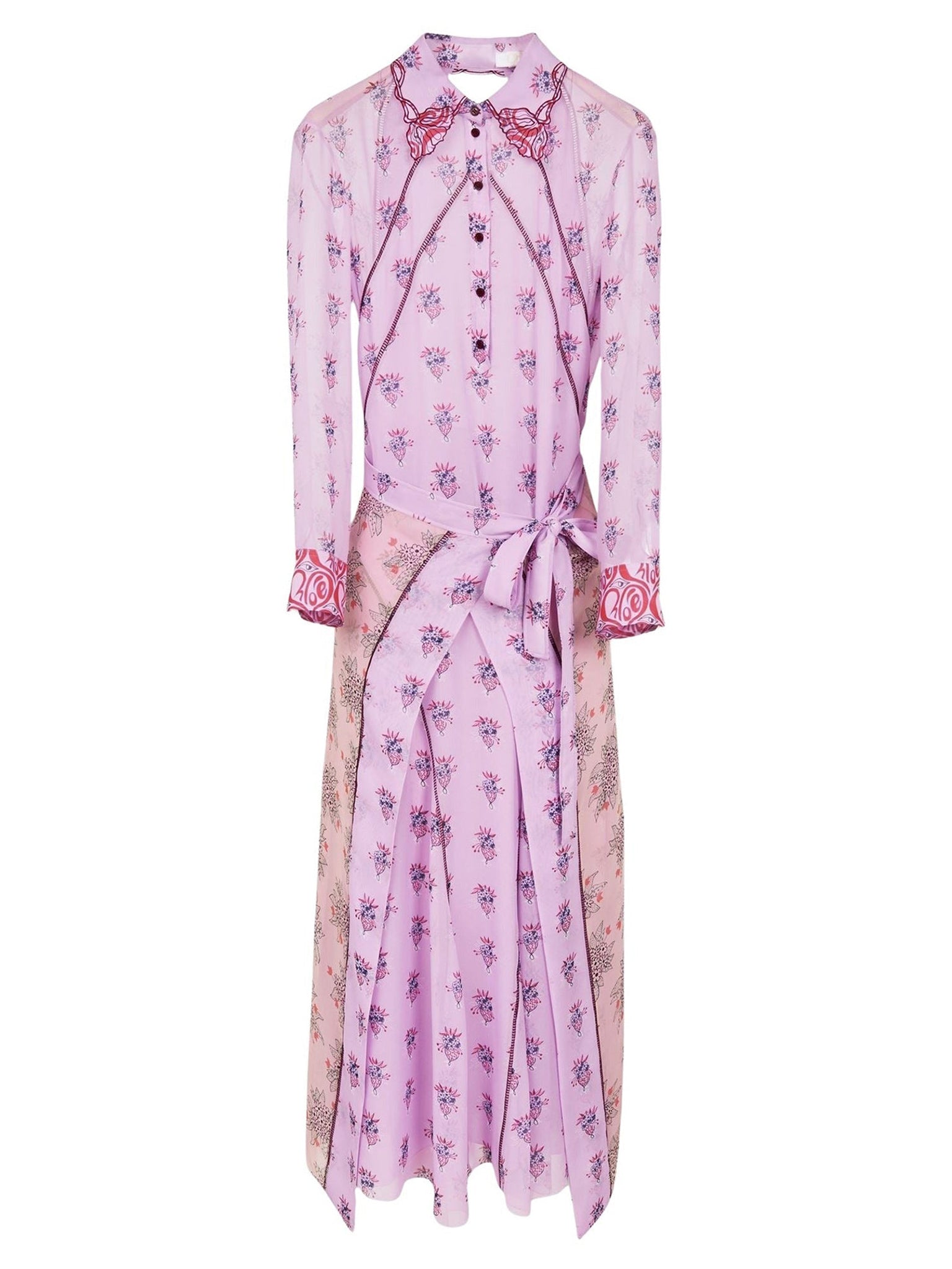 Robe chemise en soie - Purple Pink