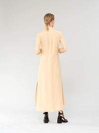 Robe chemise longue détails dentelle - Light Sand