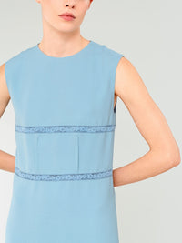 Robe midi en soie - Bleu Ombragé