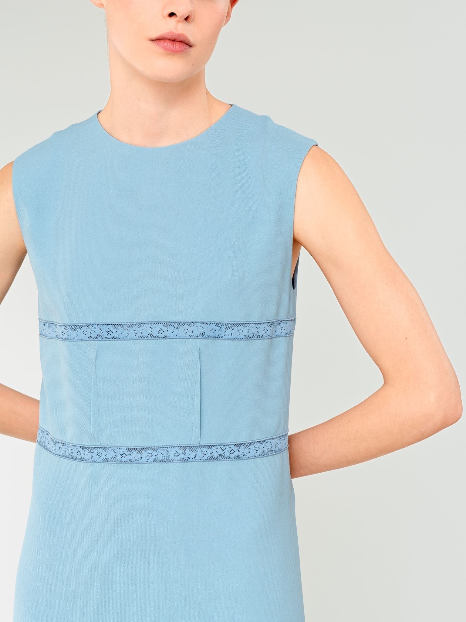 Robe midi en soie - Bleu Ombragé
