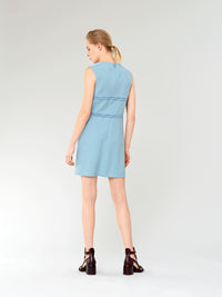 Robe midi en soie - Bleu Ombragé