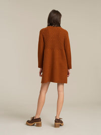 Robe en maille à manches longues - Canyon Brown