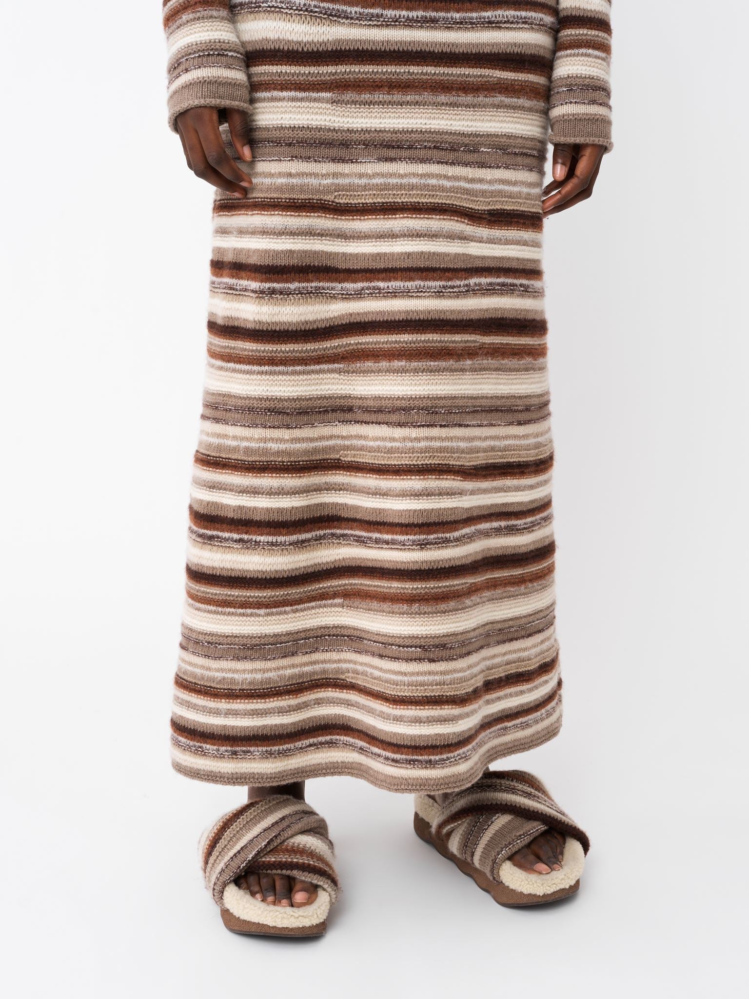 Robe manches longues en cachemire - Multicolor Grey