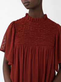 Robe babydoll - Reddish Brown