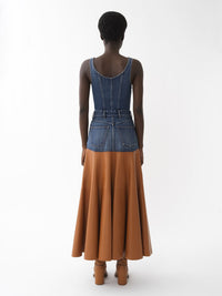 Robe trompe l’oeil évasée - Orange & Blue