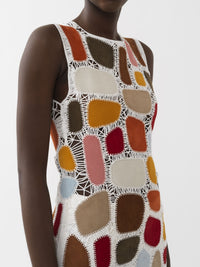 Mini robe trapèze en cuir - Multicolor White