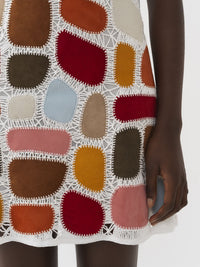 Mini robe trapèze en cuir - Multicolor White