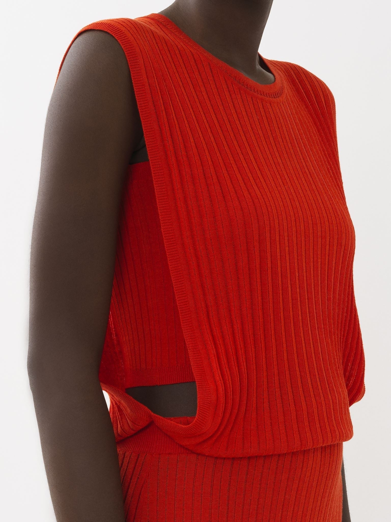 Robe longue en soie - Orange Aimante
