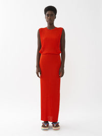 Robe longue en soie - Orange Aimante