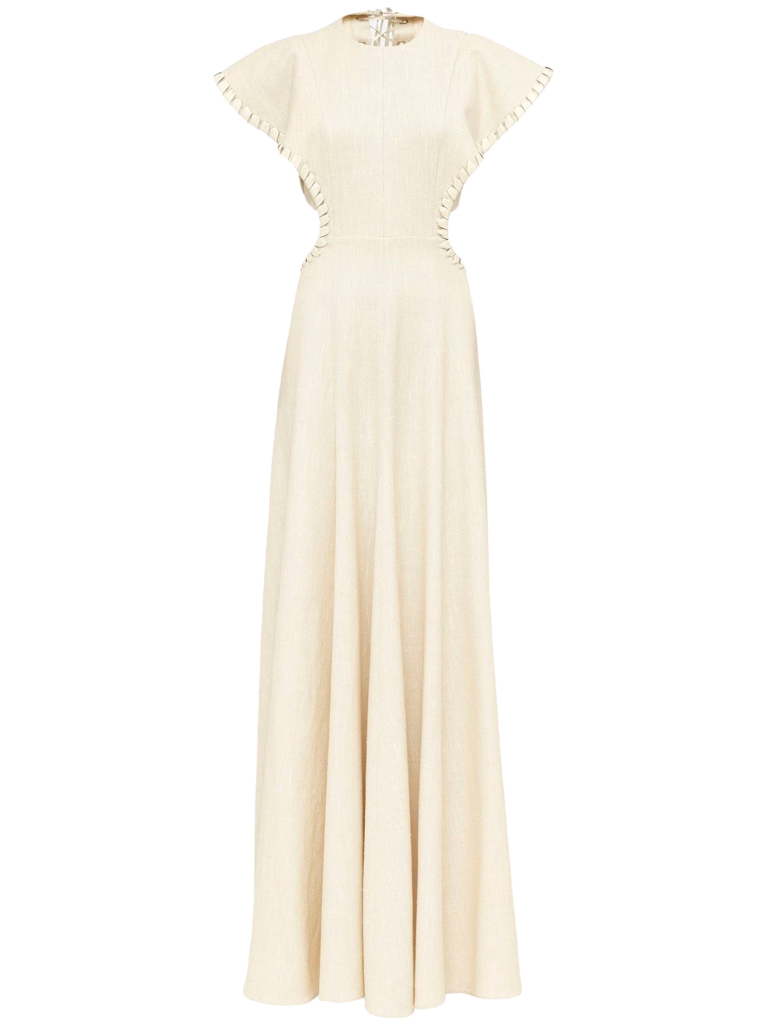 Robe longue en soie et lin - Dusty White
