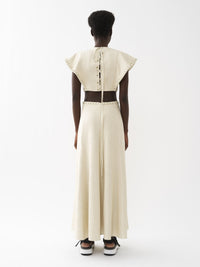 Robe longue en soie et lin - Dusty White