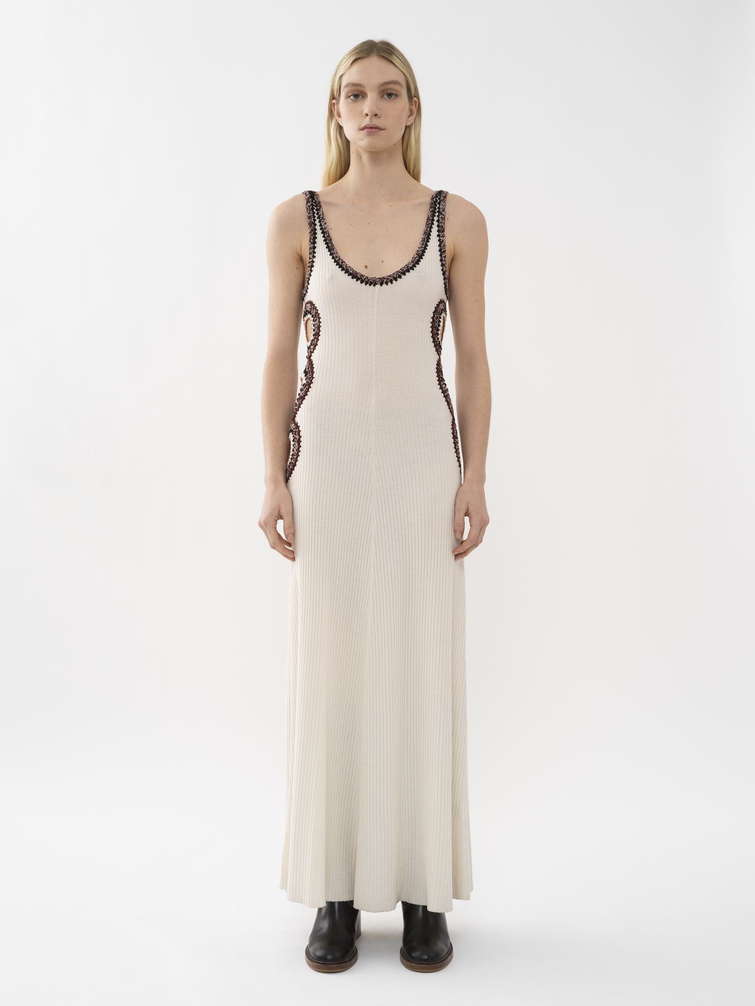Robe sans manches en laine - Poudre Blanche