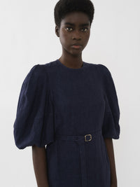 Robe midi en lin - True Indigo