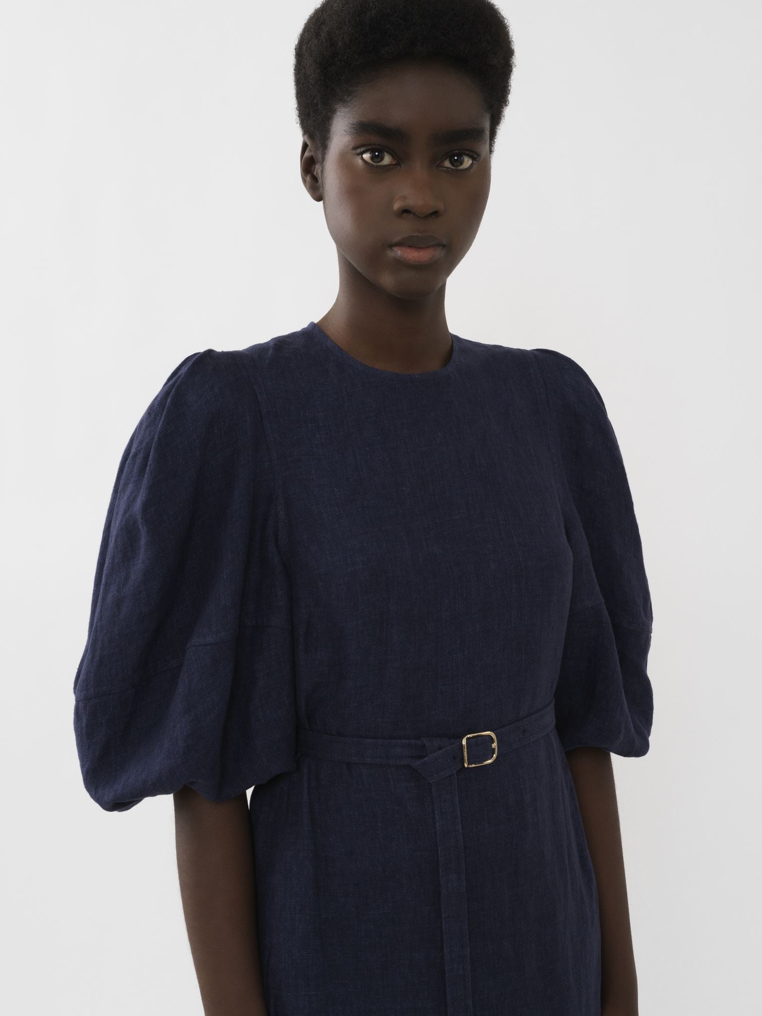 Robe midi en lin - True Indigo